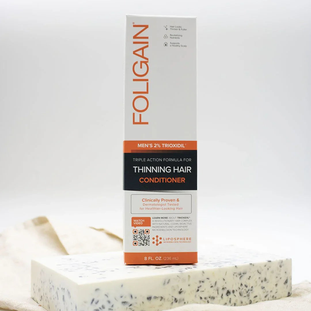 Men's Foligain® Hármas Hatású Hajbalzsam Férfiaknak Vékonyodó Hajra 2% Trioxidil (236 ml) - TincsTitok Webáruház