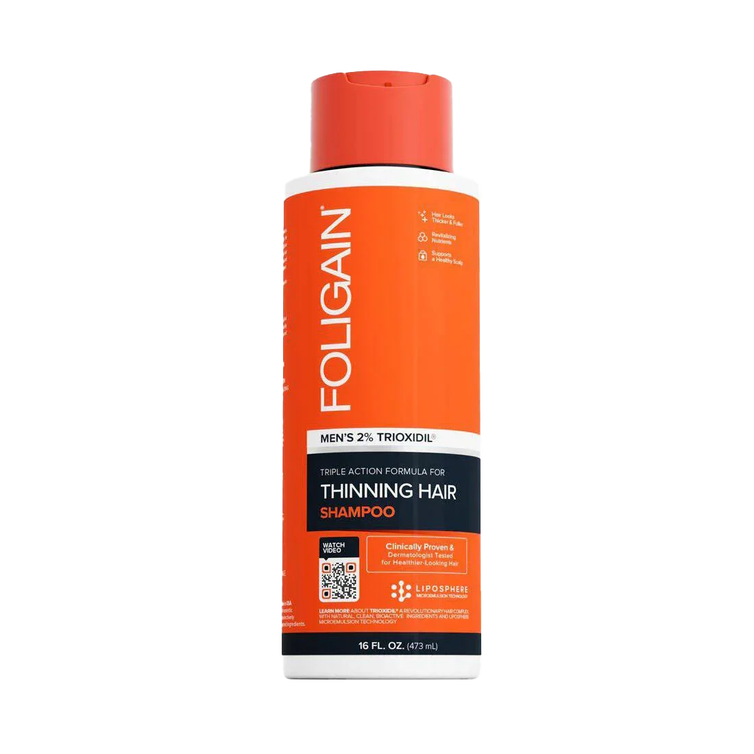 Men's Foligain® Hármas Hatású Sampon Férfiaknak Vékonyodó Hajra 2% Trioxidil (473 ml) - TincsTitok Webáruház