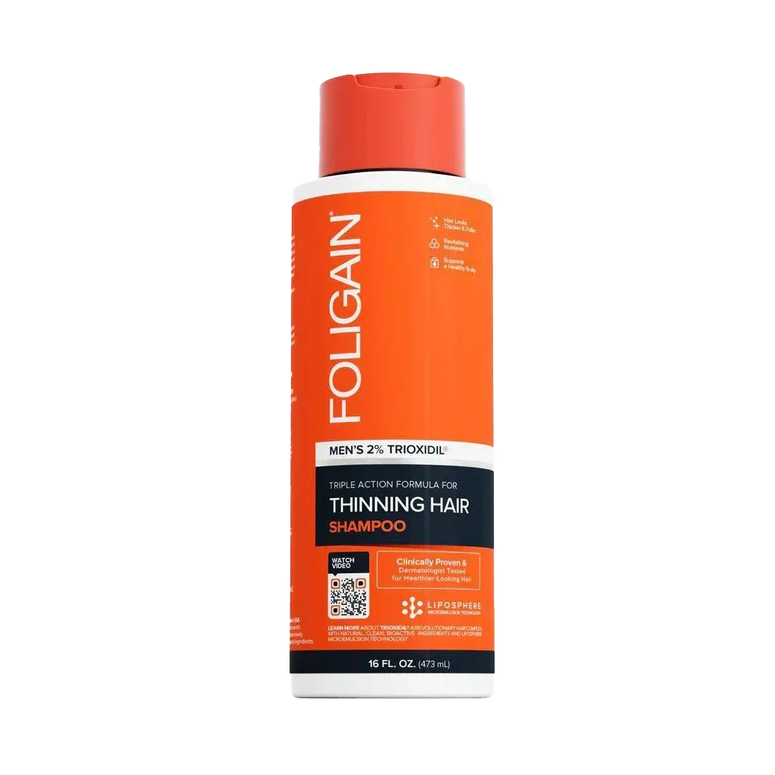 Men's Foligain® Hármas Hatású Sampon Férfiaknak Vékonyodó Hajra 2% Trioxidil (473 ml) - TincsTitok Webáruház