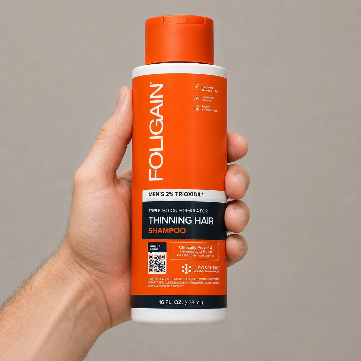 Men's Foligain® Hármas Hatású Sampon Férfiaknak Vékonyodó Hajra 2% Trioxidil (473 ml) - TincsTitok Webáruház