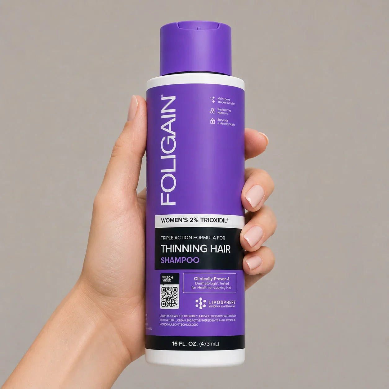 Women's Foligain® Hármas Hatású Sampon Nőknek Vékonyodó Hajra 2% Trioxidil (473 ml) - TincsTitok Webáruház