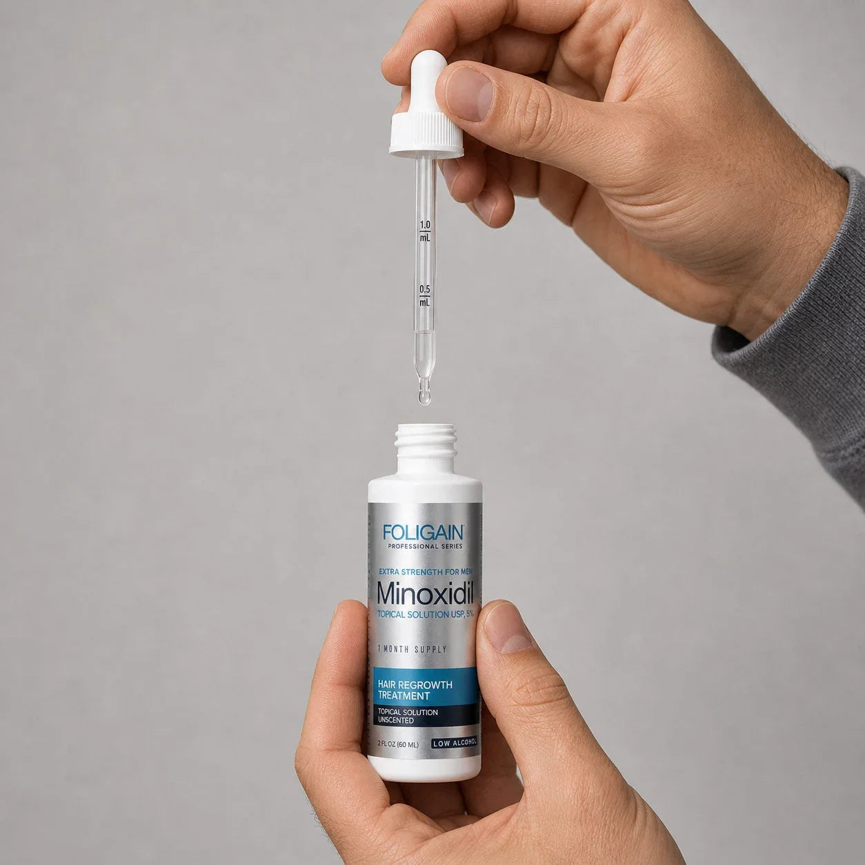 Men's Foligain® 5% Minoxidil Alacsony Alkoholtartalmú Folyadék Férfiaknak (180 ml) - TincsTitok Webáruház