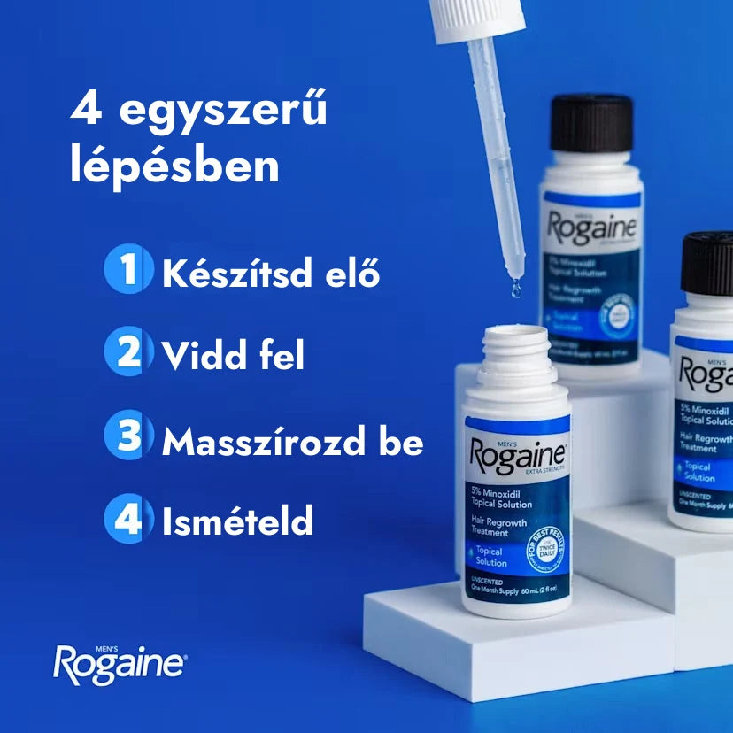 Rogaine minoxidil hajhullás elleni szer alkalmazási lépései a termékkel együtt