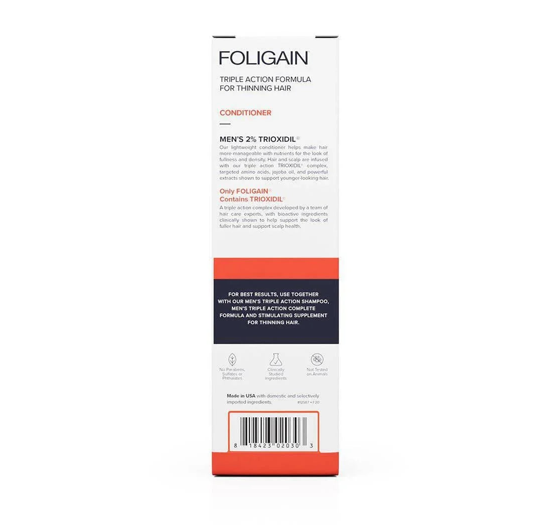 Men's Foligain® Hármas Hatású Hajbalzsam Férfiaknak Vékonyodó Hajra 2% Trioxidil (236 ml) - TincsTitok Webáruház