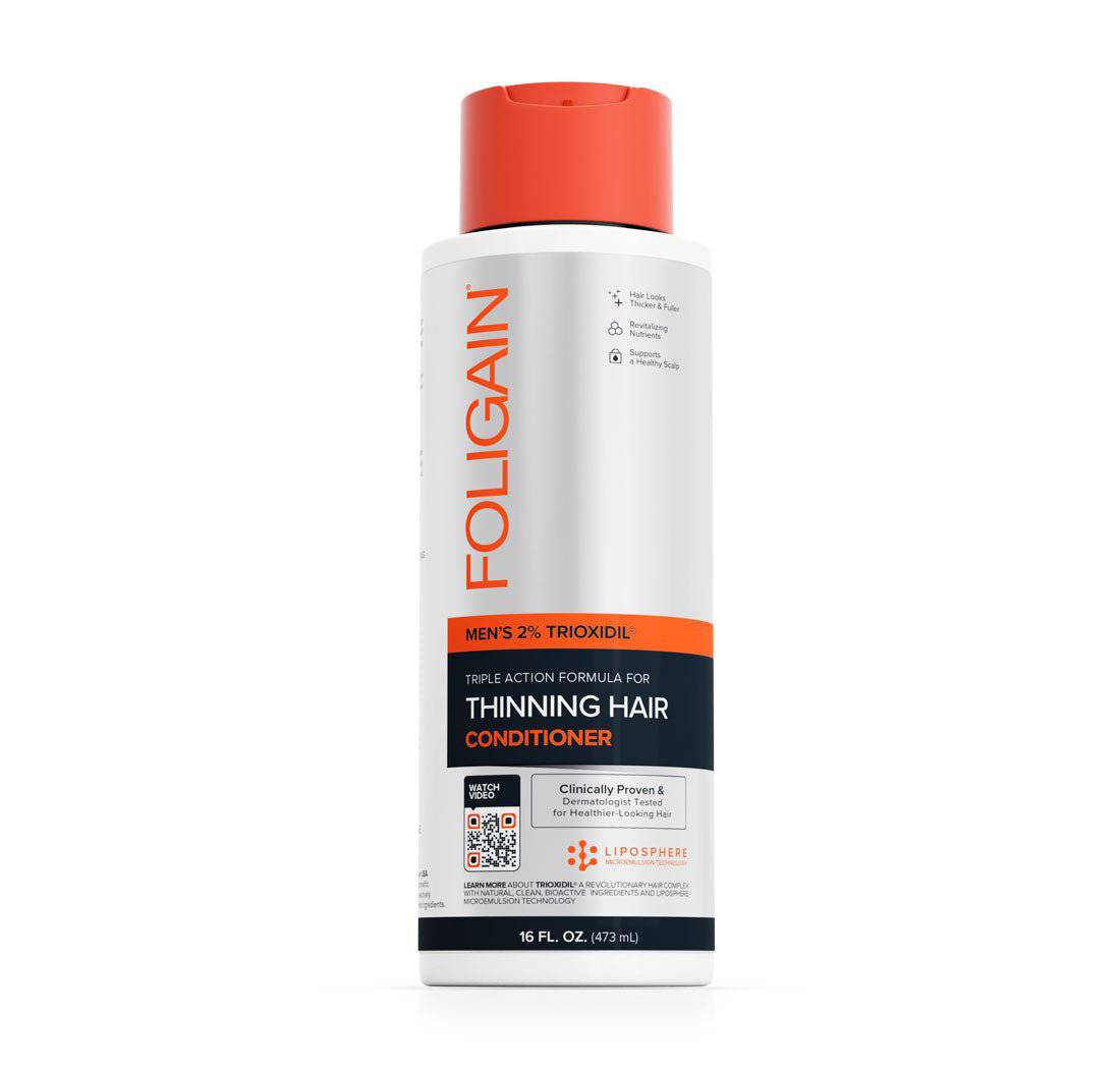 Men's Foligain® Hármas Hatású Hajbalzsam Férfiaknak Vékonyodó Hajra 2% Trioxidil (473 ml)