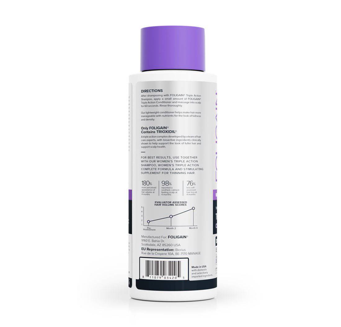 Women's Foligain® Hármas Hatású Hajbalzsam Nőknek Vékonyodó Hajra 2% Trioxidil (473 ml)