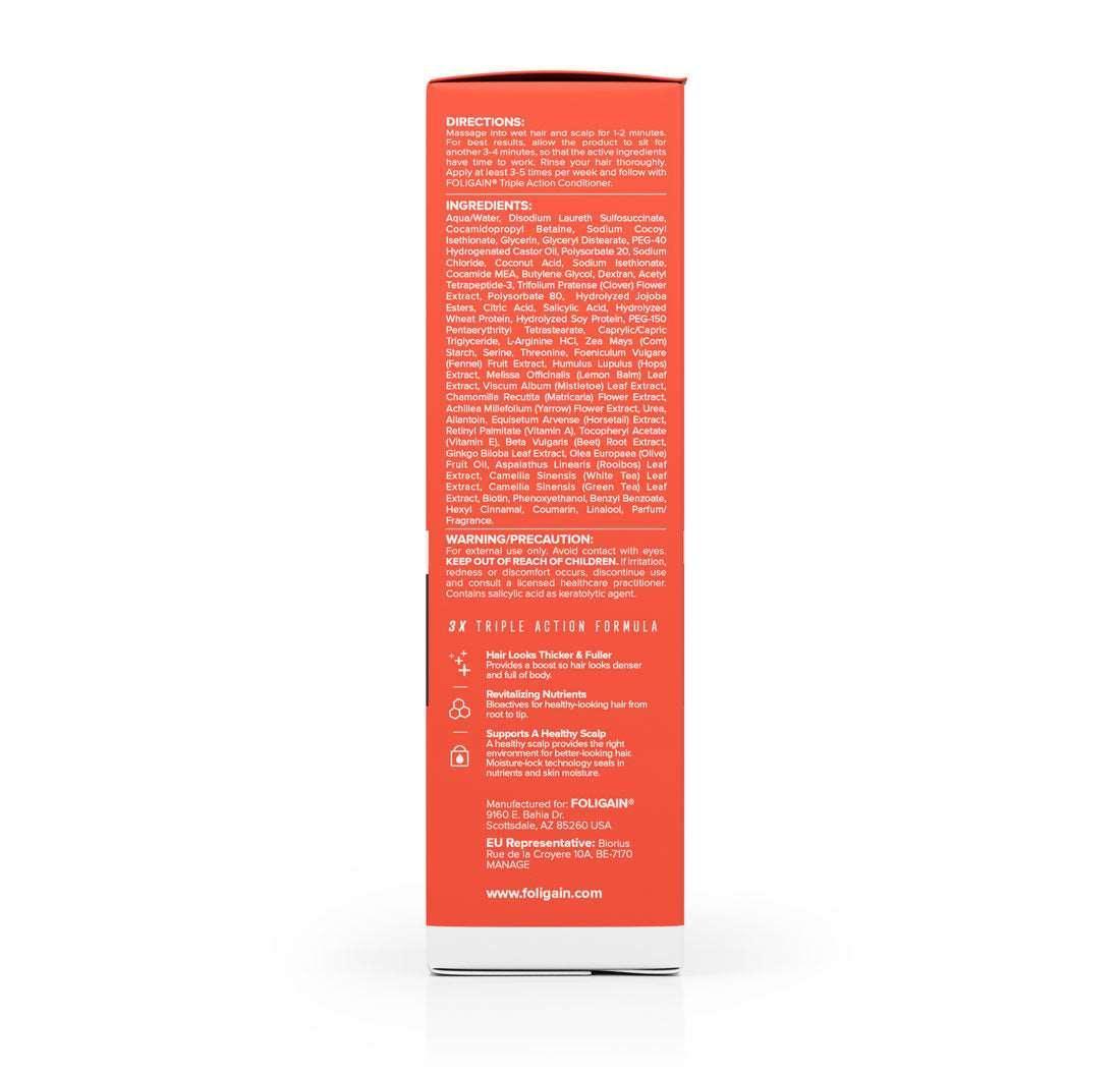 Men's Foligain® Hármas Hatású Sampon Férfiaknak Vékonyodó Hajra 2% Trioxidil (236 ml) - TincsTitok Webáruház