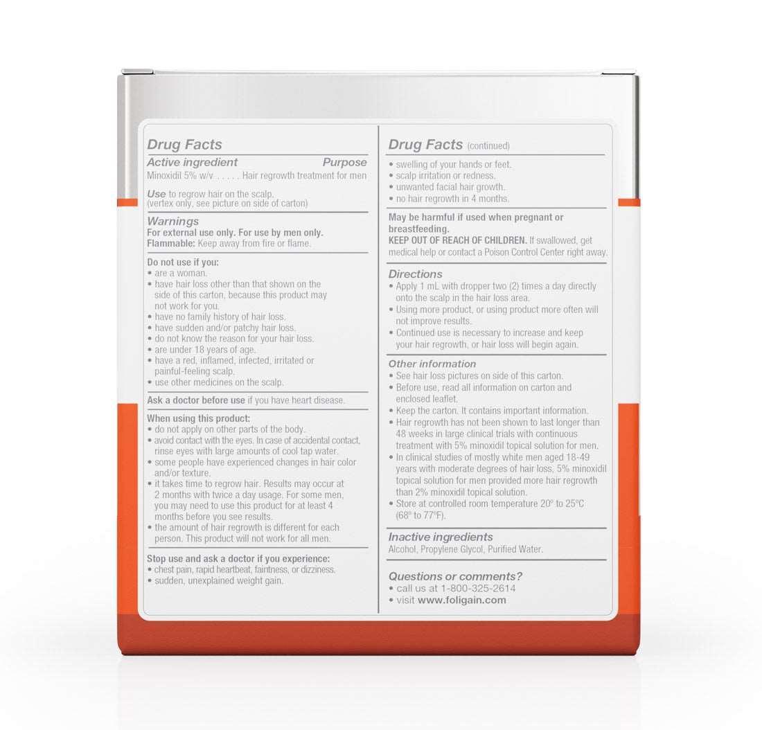 Men's Foligain® 5% Minoxidil Folyadék Férfiaknak (180 ml) - TincsTitok Webáruház