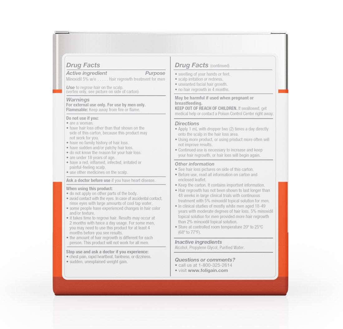 Men's Foligain® 5% Minoxidil Folyadék Férfiaknak (180 ml) - TincsTitok Webáruház