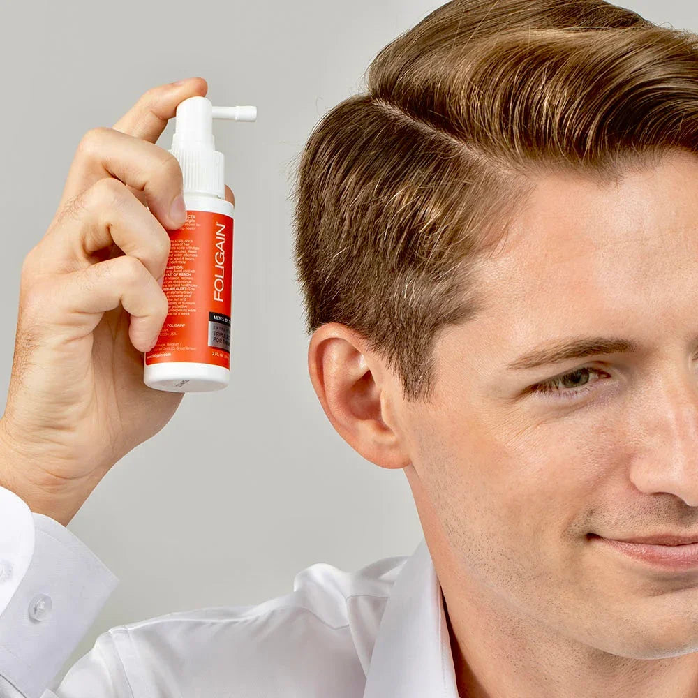 Men's Foligain® Hármas Hatású Folyadék Vékonyodó Hajra Férfiaknak 10% Trioxidil (59 ml) - TincsTitok Webáruház
