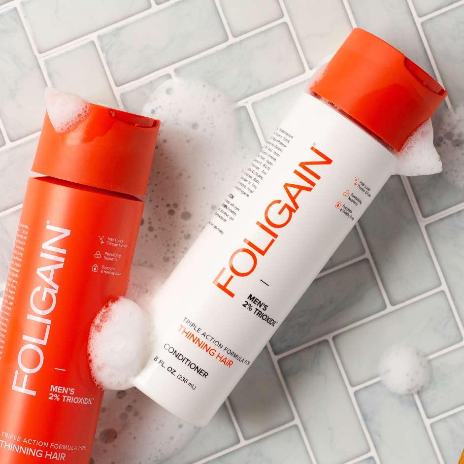 Men's Foligain® Hármas Hatású Hajbalzsam Férfiaknak Vékonyodó Hajra 2% Trioxidil (236 ml) - TincsTitok Webáruház