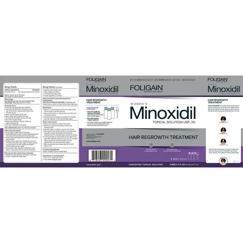 Women's Foligain® 2% Minoxidil Folyadék Nőknek (180 ml) - TincsTitok Webáruház