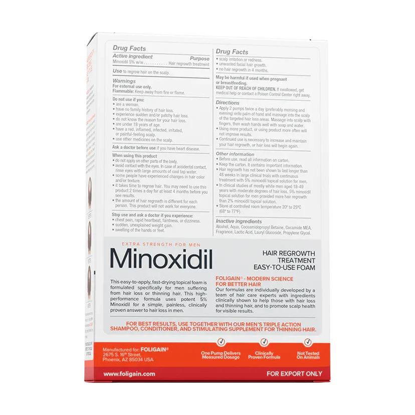 Men's Foligain® 5% Minoxidil Hab Férfiaknak (180 ml) - TincsTitok Webáruház