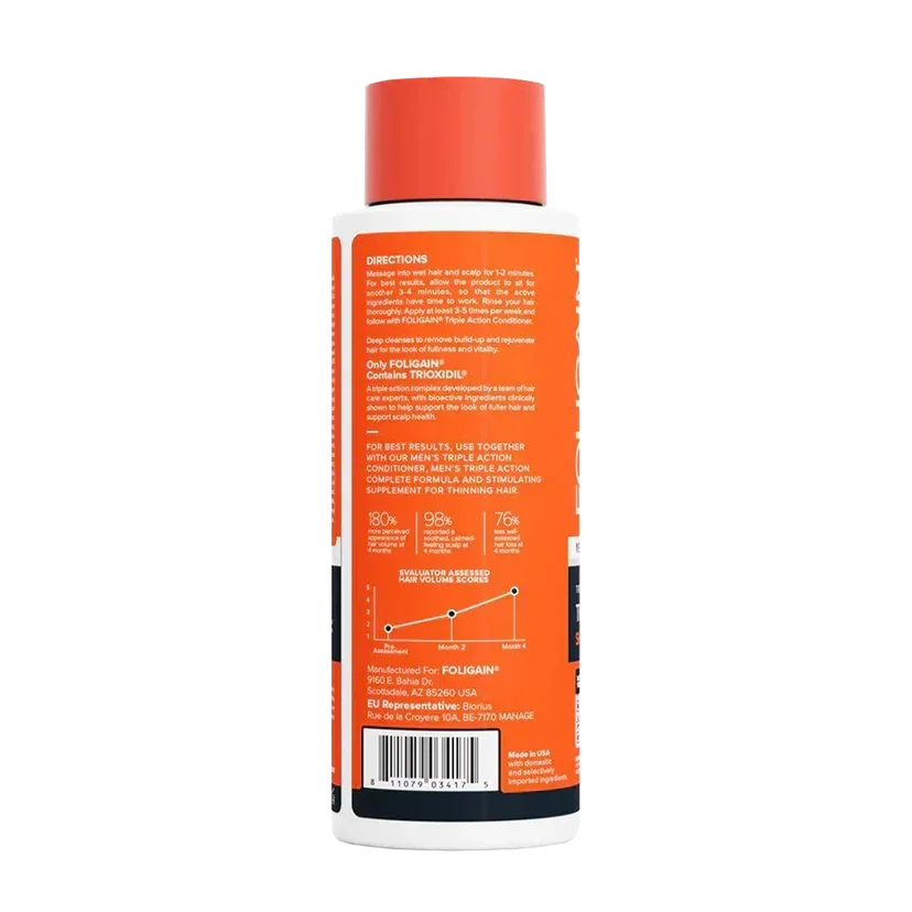 Men's Foligain® Hármas Hatású Sampon Férfiaknak Vékonyodó Hajra 2% Trioxidil (473 ml) - TincsTitok Webáruház