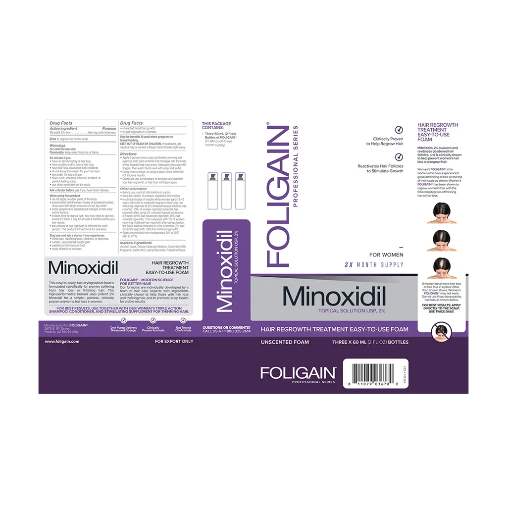 Women's Foligain® 2% Minoxidil Hab Nőknek (180 ml) - TincsTitok Webáruház
