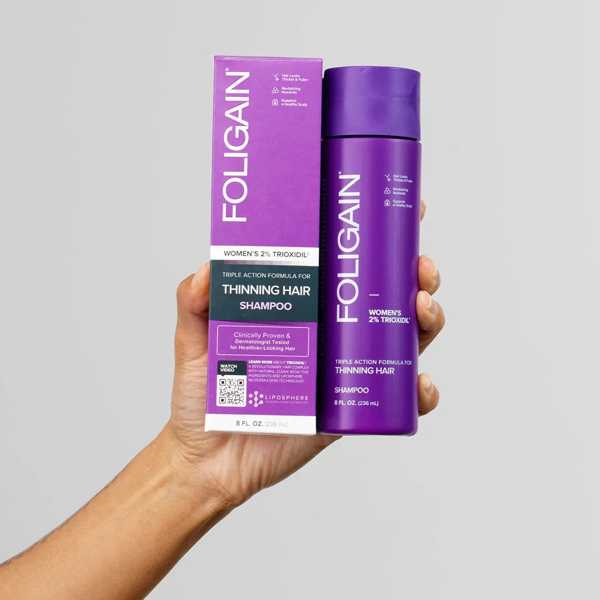 Women's Foligain® Hármas Hatású Sampon Nőknek Vékonyodó Hajra 2% Trioxidil (236 ml) - TincsTitok Webáruház