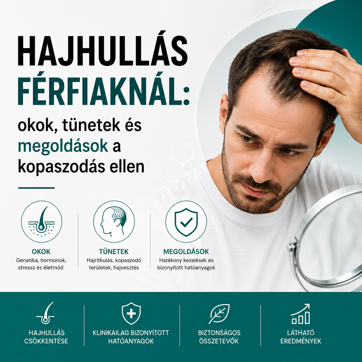 Hajhullás férfiaknál: okok, tünetek és megoldások a kopaszodás ellen