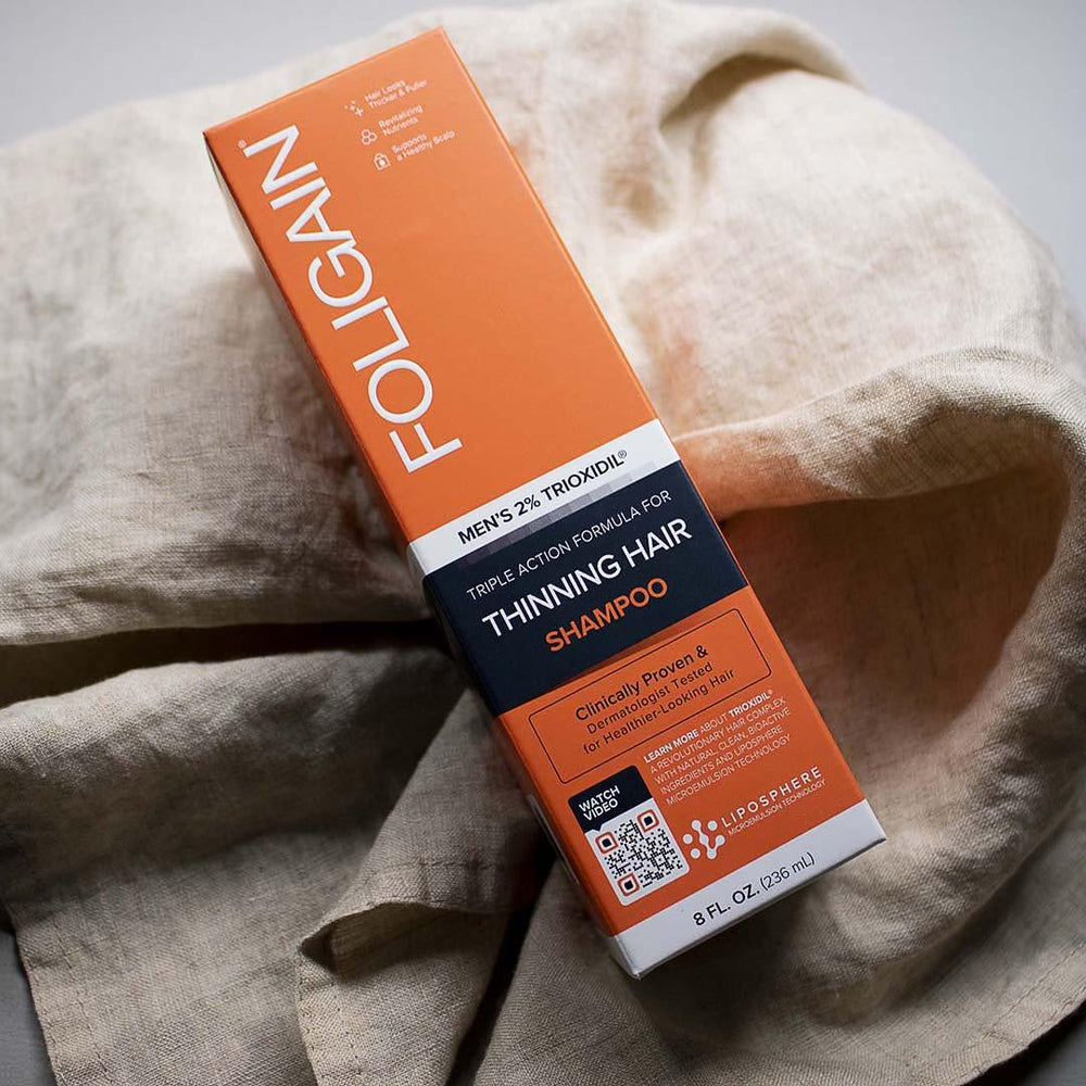 Men's Foligain® Hármas Hatású Sampon Férfiaknak Vékonyodó Hajra 2% Trioxidil (236 ml) - TincsTitok Webáruház