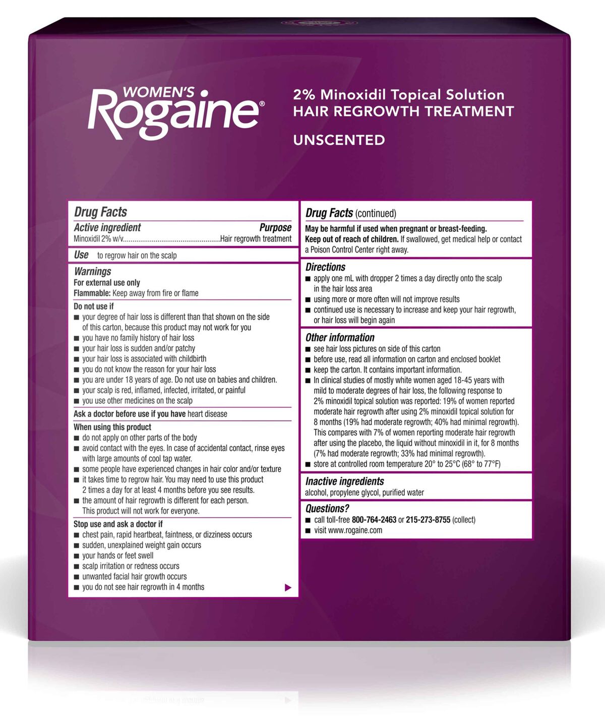 Women's Rogaine® 2% Minoxidil Folyadék Nőknek