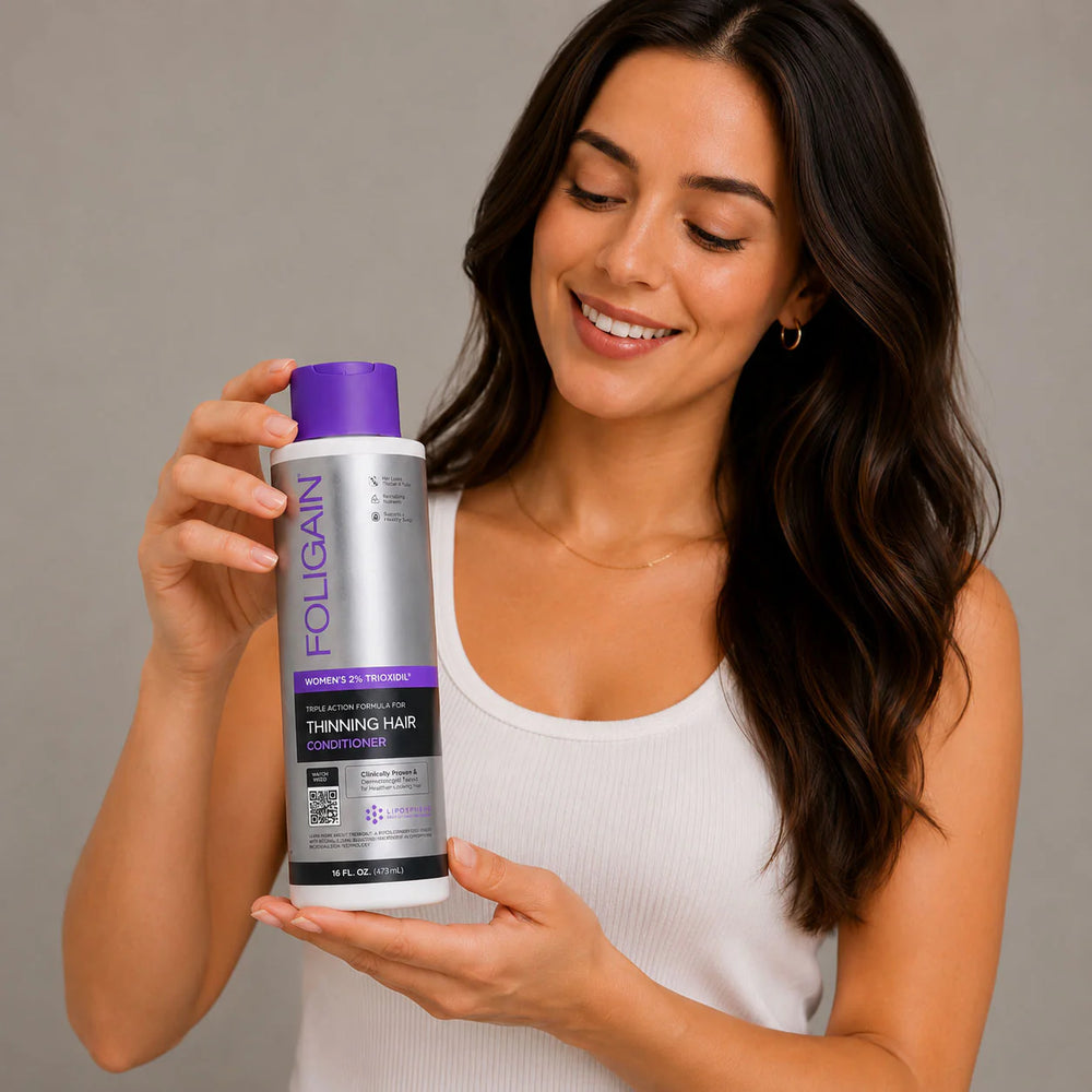 Women's Foligain® Hármas Hatású Hajbalzsam Nőknek Vékonyodó Hajra 2% Trioxidil (473 ml) - TincsTitok Webáruház