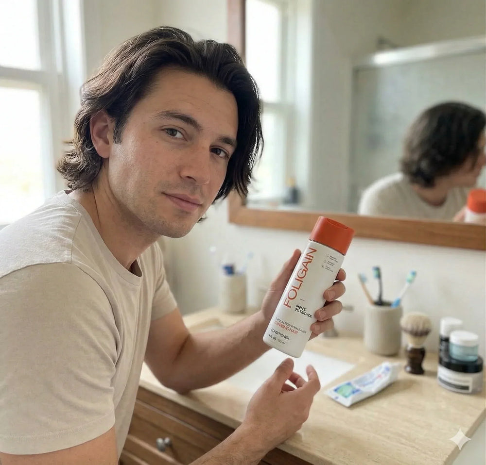 Men's Foligain® Hármas Hatású Hajbalzsam Férfiaknak Vékonyodó Hajra 2% Trioxidil (236 ml) - TincsTitok Webáruház