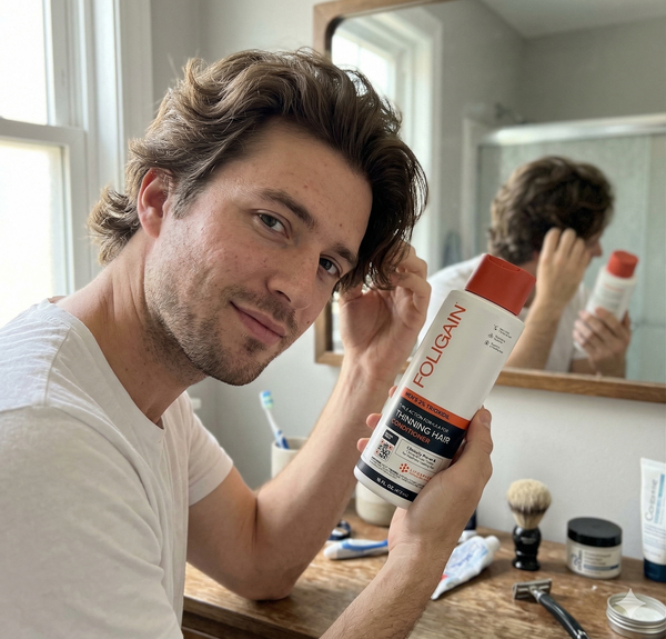 Men's Foligain® Hármas Hatású Hajbalzsam Férfiaknak Vékonyodó Hajra 2% Trioxidil (473 ml) - TincsTitok Webáruház