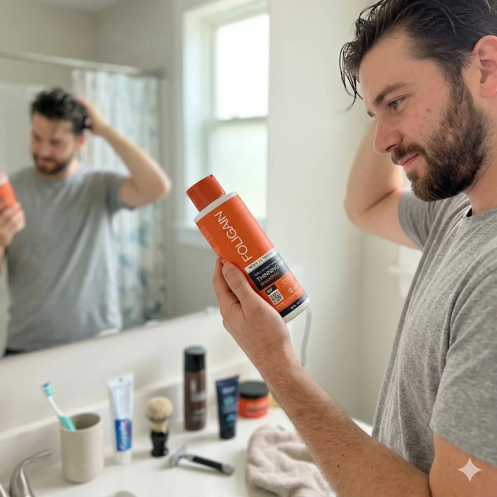 Men's Foligain® Hármas Hatású Sampon Férfiaknak Vékonyodó Hajra 2% Trioxidil (473 ml) - TincsTitok Webáruház
