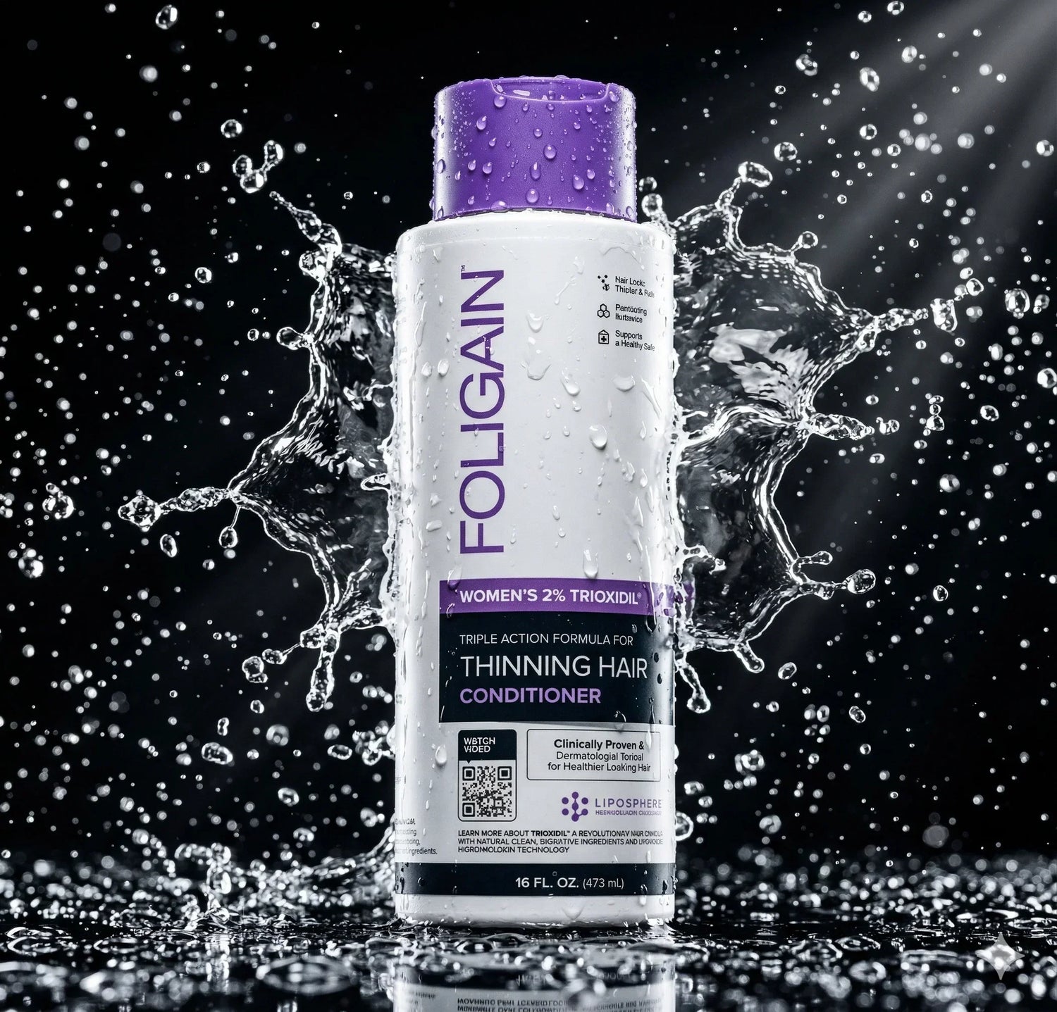 Women's Foligain® Hármas Hatású Hajbalzsam Nőknek Vékonyodó Hajra 2% Trioxidil (473 ml) - TincsTitok Webáruház