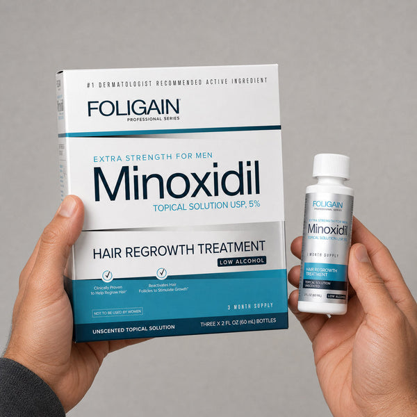 Men's Foligain® 5% Minoxidil Alacsony Alkoholtartalmú Folyadék Férfiaknak (180 ml) - TincsTitok Webáruház