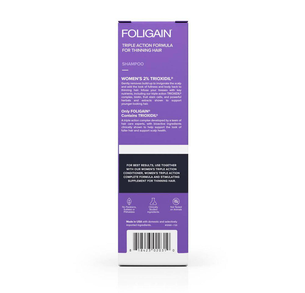 Women's Foligain® Hármas Hatású Sampon Nőknek Vékonyodó Hajra 2% Trioxidil (236 ml) - TincsTitok Webáruház