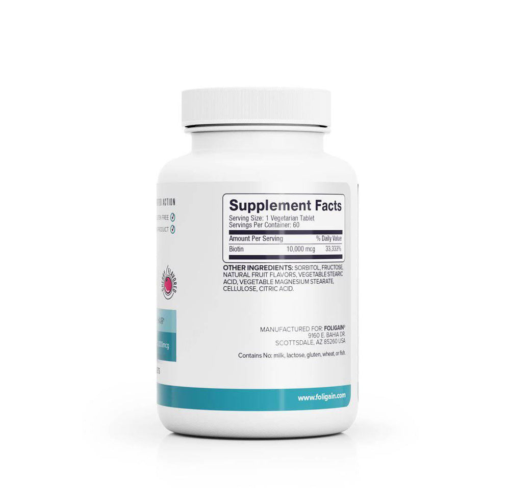 Foligain® Biotin Étrend-Kiegészítő Az Egészségesebb Megjelenésű Hajért (Gyors Feloldódás) (60 tabletta) - TincsTitok Webáruház