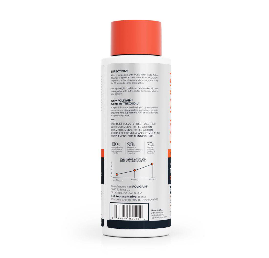 Men's Foligain® Hármas Hatású Hajbalzsam Férfiaknak Vékonyodó Hajra 2% Trioxidil (473 ml)