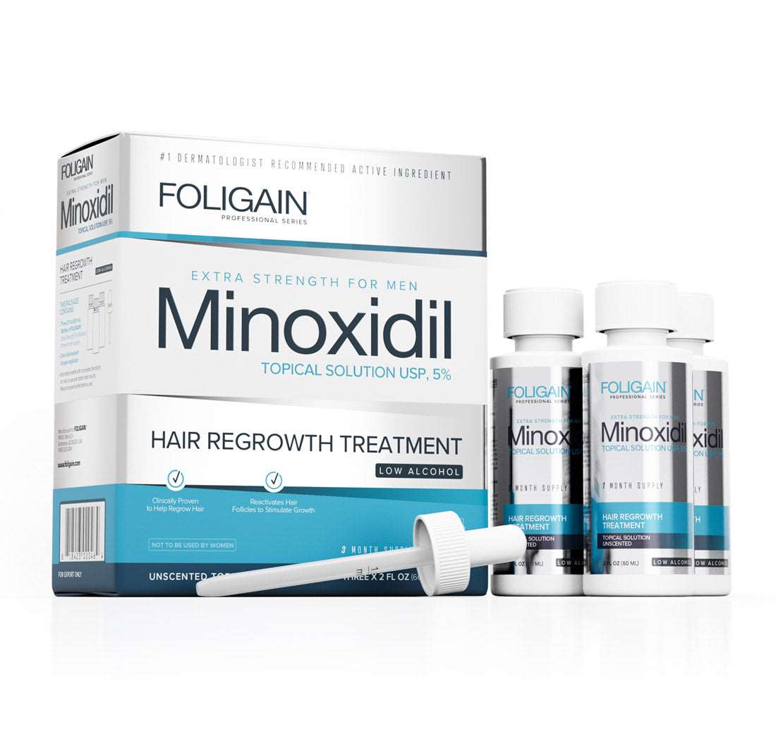 Men's Foligain® 5% Minoxidil Alacsony Alkoholtartalmú Folyadék Férfiaknak