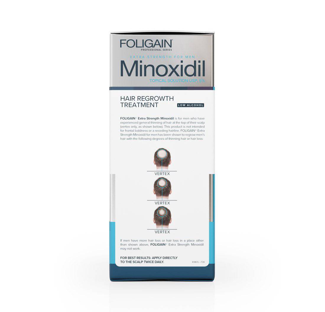 Men's Foligain® 5% Minoxidil Alacsony Alkoholtartalmú Folyadék Férfiaknak