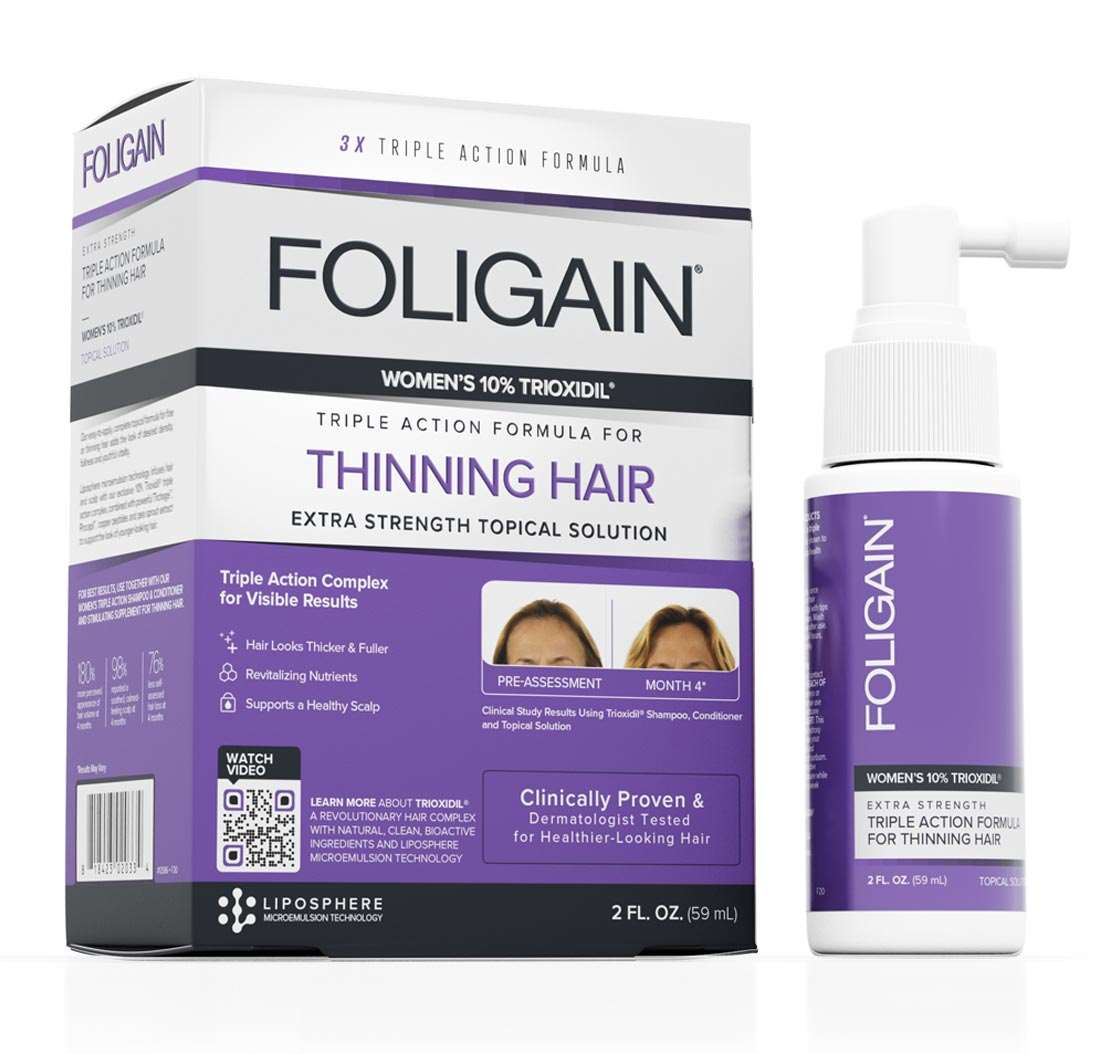 Women's Foligain® Hármas Hatású Folyadék Vékonyodó Hajra Nőknek 10% Trioxidil