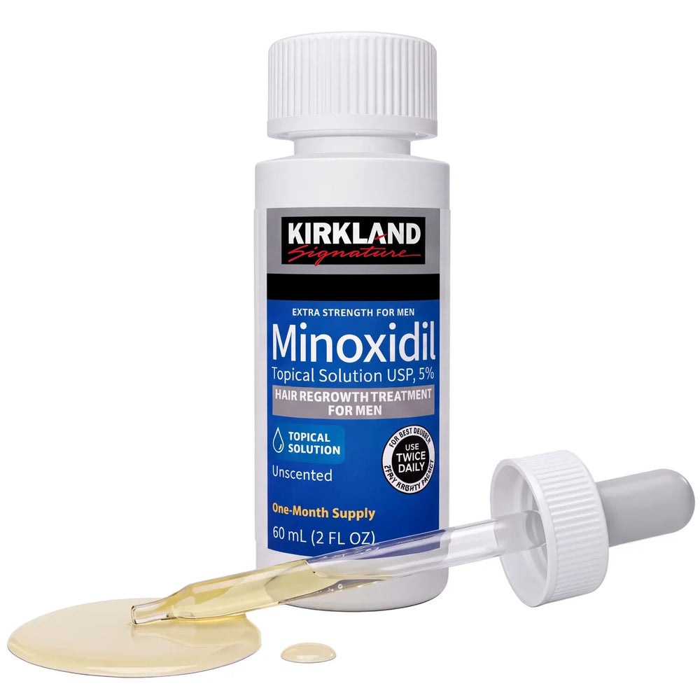 Kirkland Signature Minoxidil 5% hajhullás elleni szer férfiaknak, pipettával és folyadékkal