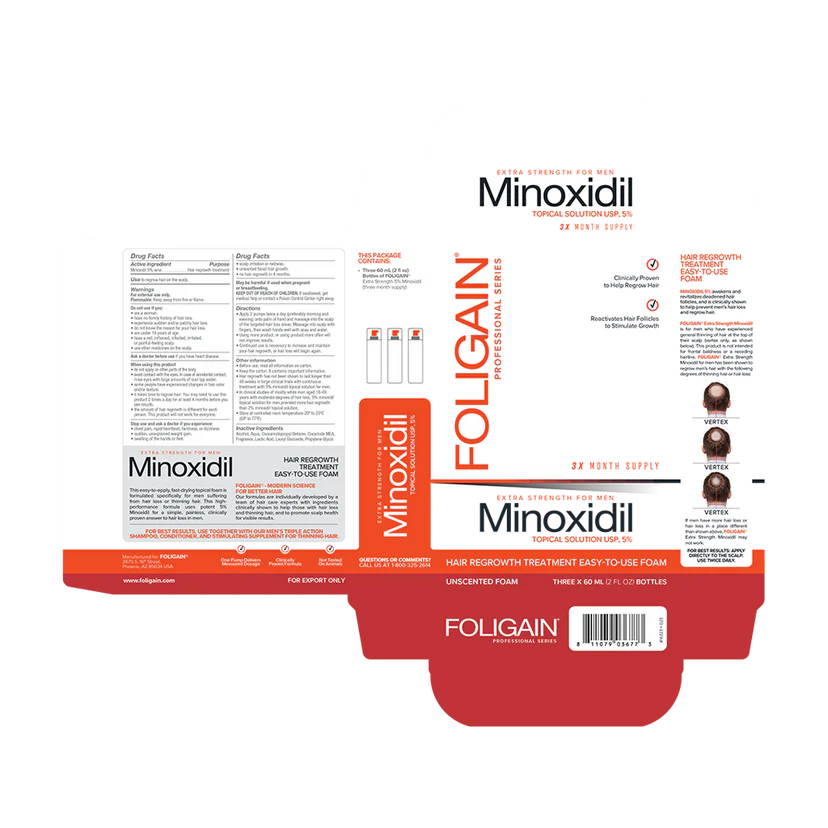 Men's Foligain® 5% Minoxidil Hab Férfiaknak (180 ml)