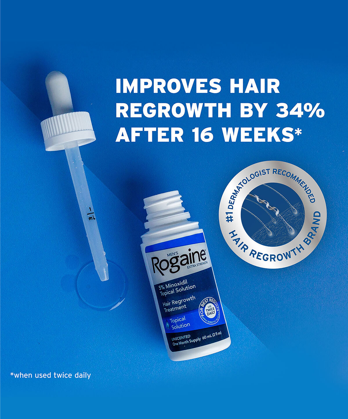 Men's Rogaine® 5% Minoxidil Folyadék Férfiaknak