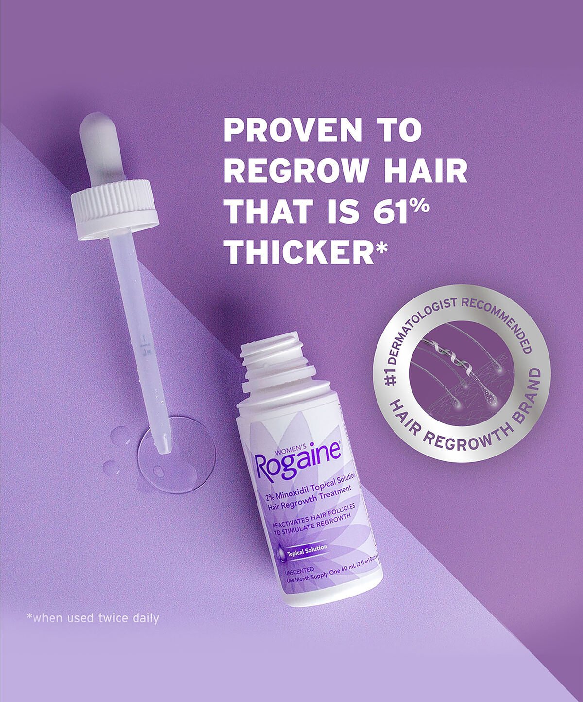 Women's Rogaine® 2% Minoxidil Folyadék Nőknek